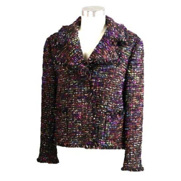 Giambattista Valli Multi-Color Tweed Short Jacket Wool Women 46/L MSRP $4500 - Picture 3 of 10